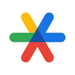 Het icoontje van de Google Authenticator. Het ziet eruit drie gekruiste lijnen die samen een ster vormen in de Google kleuren blauw, geel, rood en groen.