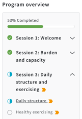 A screenshot of the program overview showing several highlighted steps.