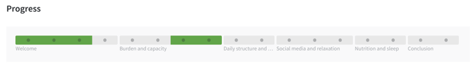 A screenshot of the treatment page showing the name and icon of the treatment, a green progress bar and the first couple of steps of the treatment. 