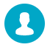 Een blauwe cirkel met in het midden een persoon icoontje.