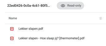 Een schermafbeelding van een zipbestand met twee pdf's erin.