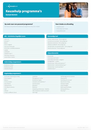 Therapieland keuzehulp programmas SD 30-7-26